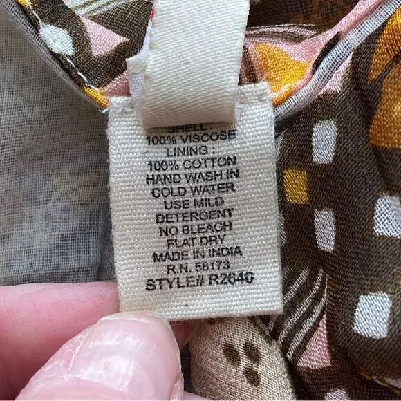 NWT RAGA Jenya Brown Boho Patchwork Maxi Dress Size Small - Picture 13 of 16